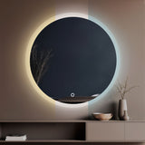 Espejo Circular Esmerilado Touch LED con 3 Tonos de Luz