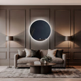 Espejo Circular Esmerilado Touch LED con 3 Tonos de Luz