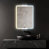 Espejo Rectangular LED Touch 3 Tonos de Luz (Cálida, Neutra y Fría) con Dimmer