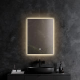 Espejo Rectangular LED Touch 3 Tonos de Luz (Cálida, Neutra y Fría) con Dimmer