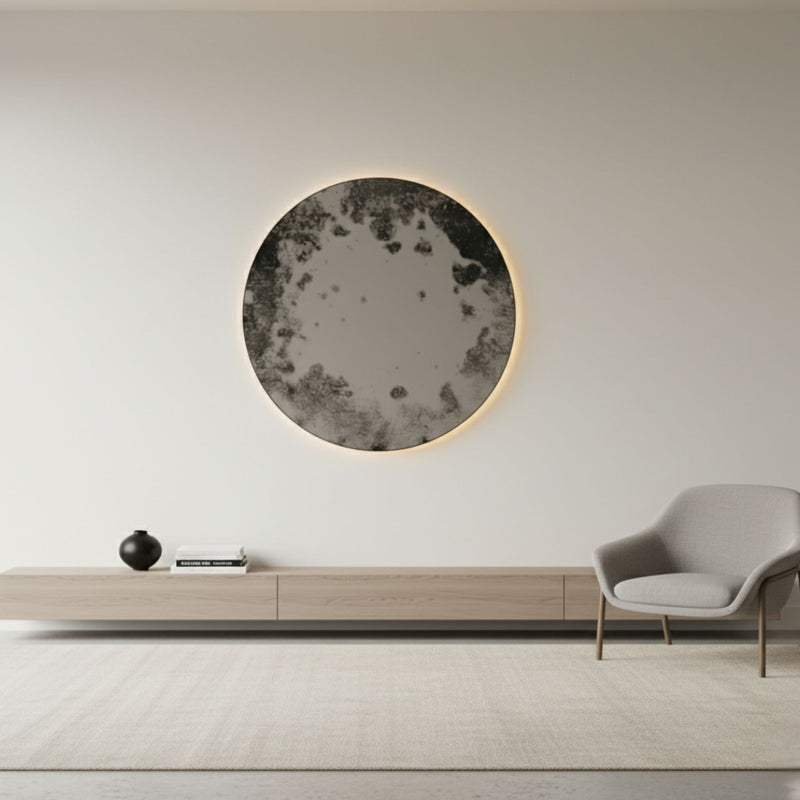 Espejo Circular Avejentado