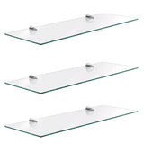 Repisas de Vidrio Sencillas de 15x45 cm y 6 mm de grosor (kit de 2 o 3 pzas.)